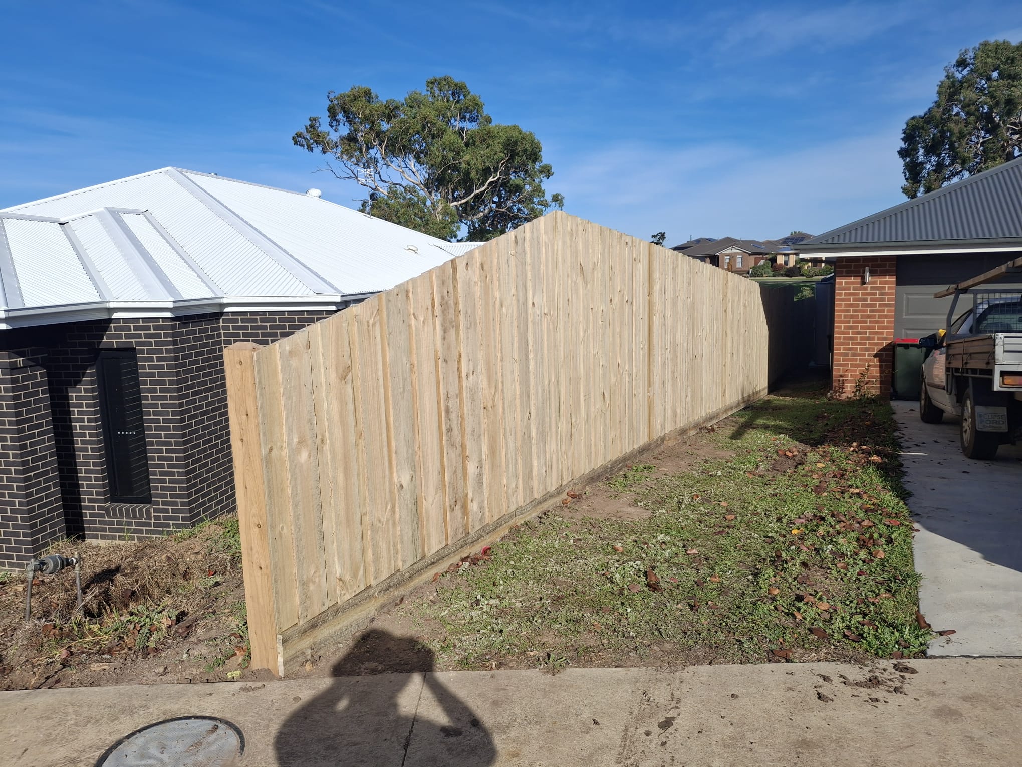 Completed timber fence installation